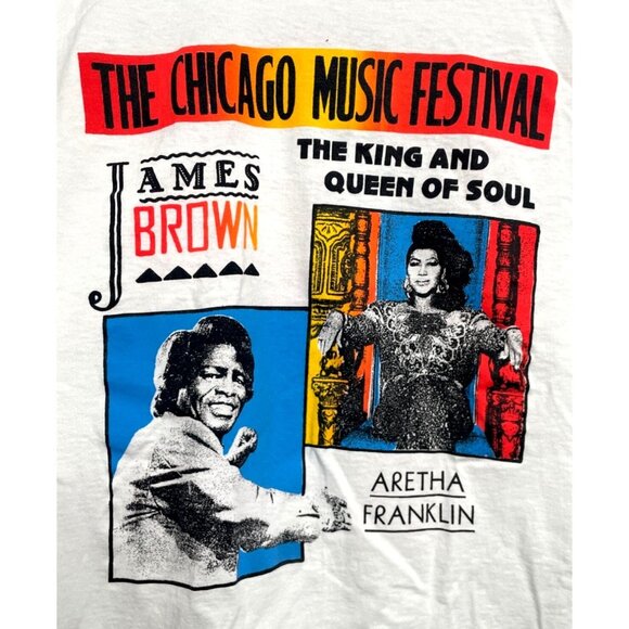 RARE Vintage 1991 Chicago Music Festival XL James Brown Aretha Franklin TShirt